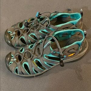 Keen Gray and Blue Outdoor Sandals with Closed Toe